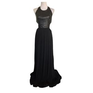 Katriel Designs Leather Cut-Out Dress Black